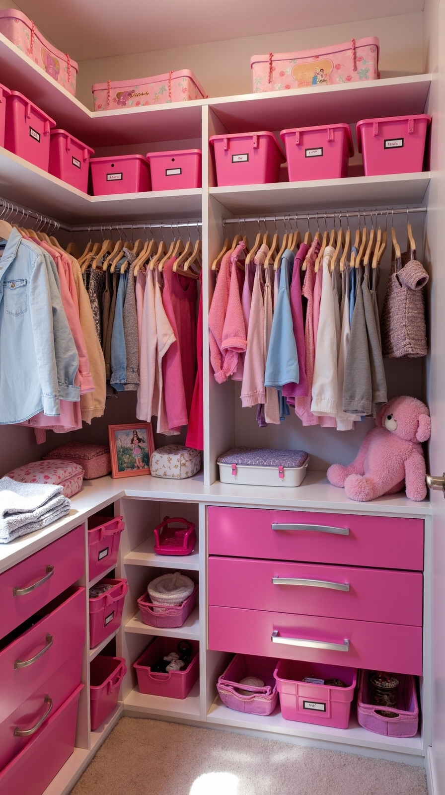 barbie inspired pink closet organization solutions