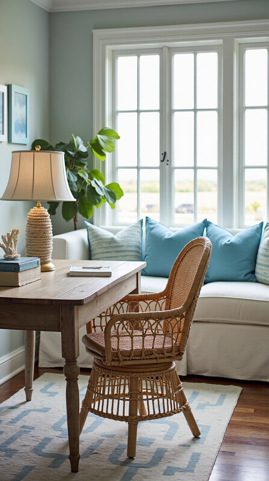 beach inspired coastal workspace