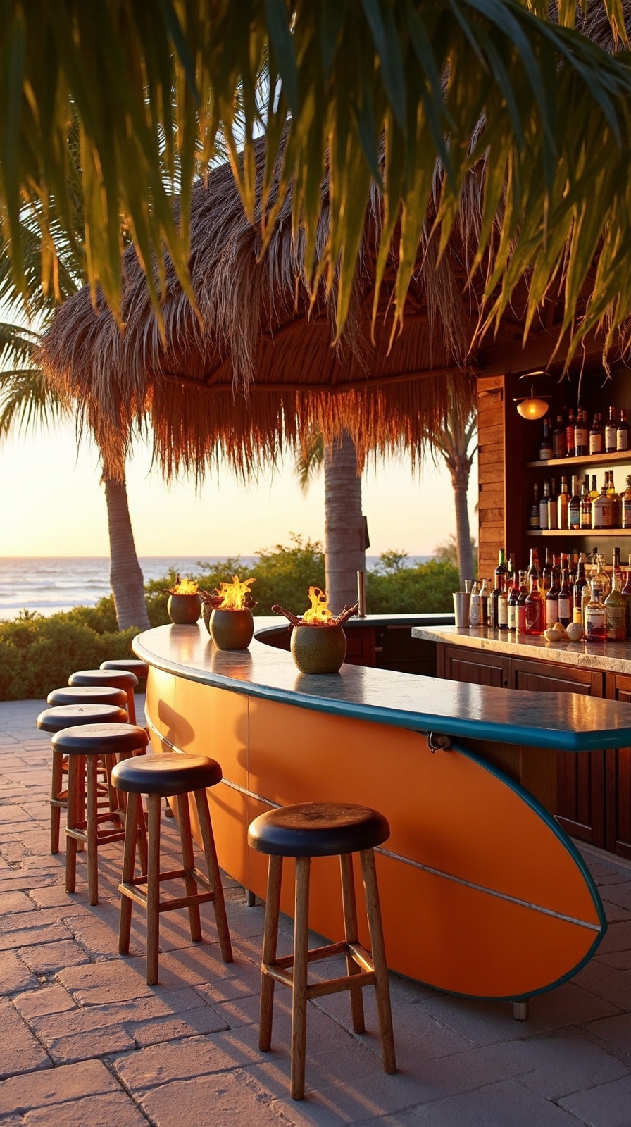 beach themed surfboard bar oasis