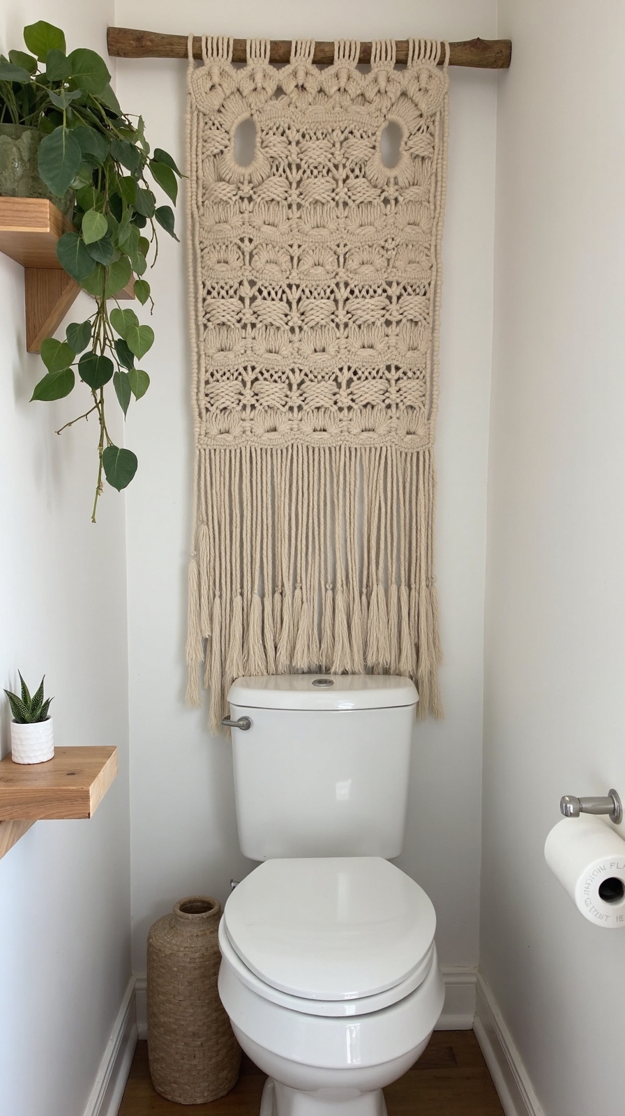 bohemian bathroom macrame wall art