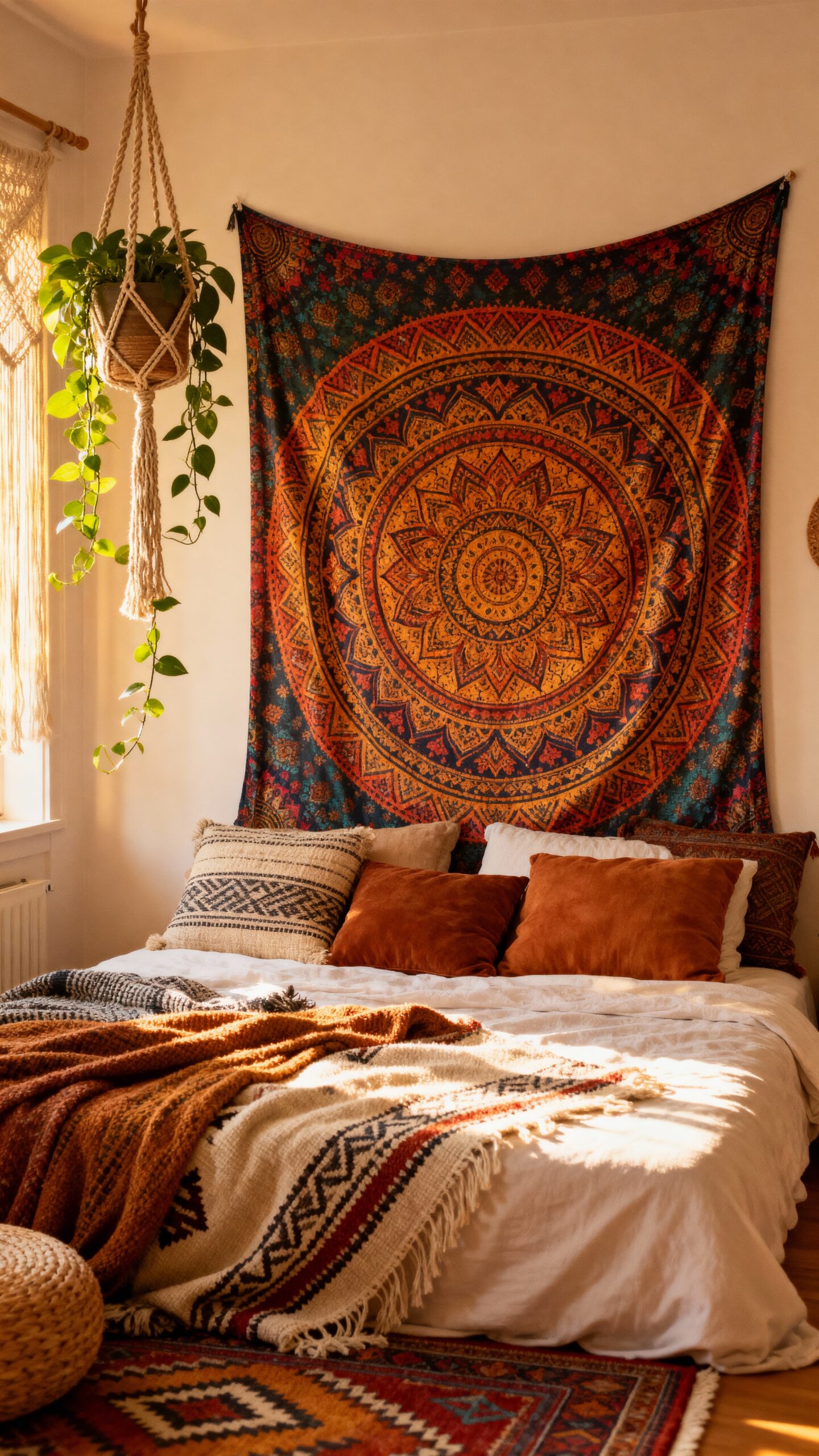 bohemian bedroom tapestry statement pieces
