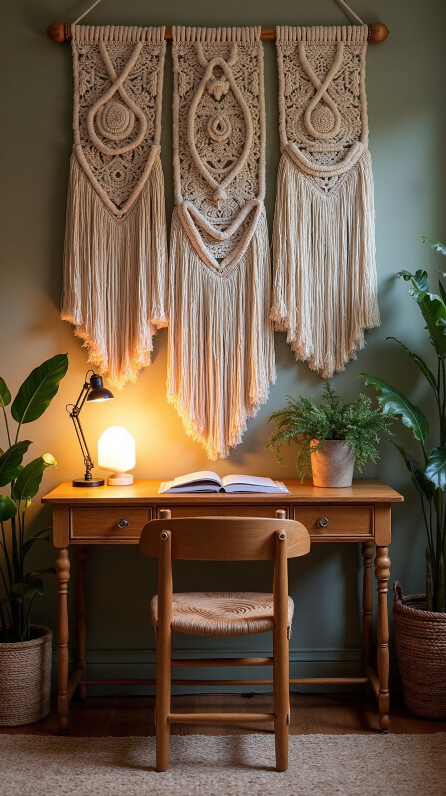 bohemian office decor textural artistry