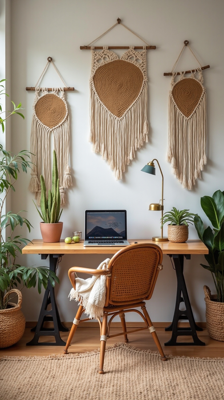 bohemian relaxed stylish home office ideas