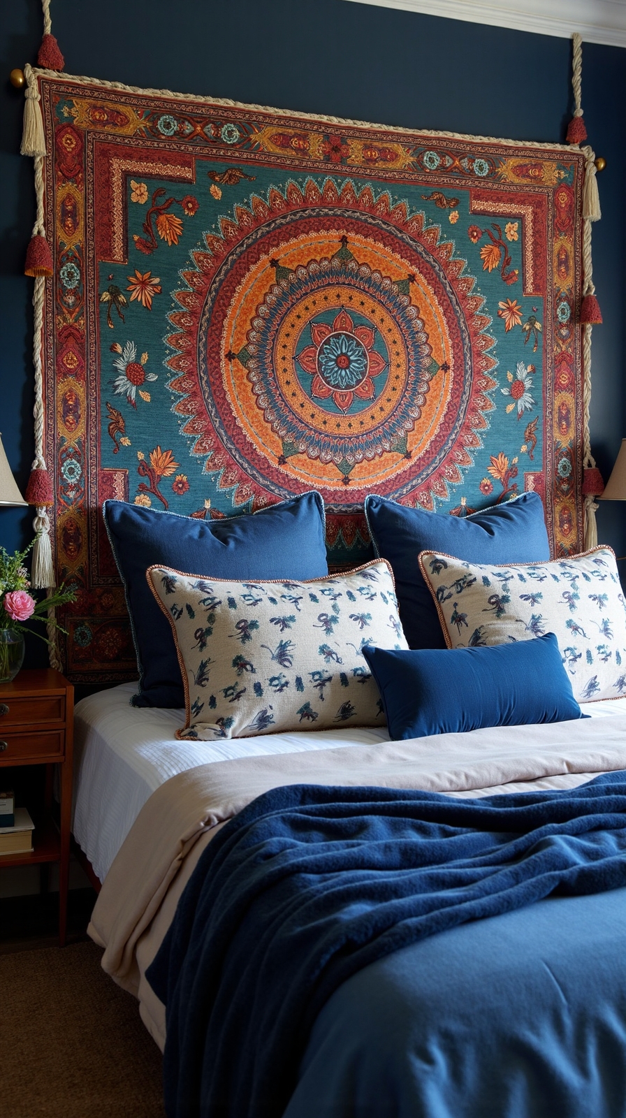 bohemian sanctuary with global tapestry designs