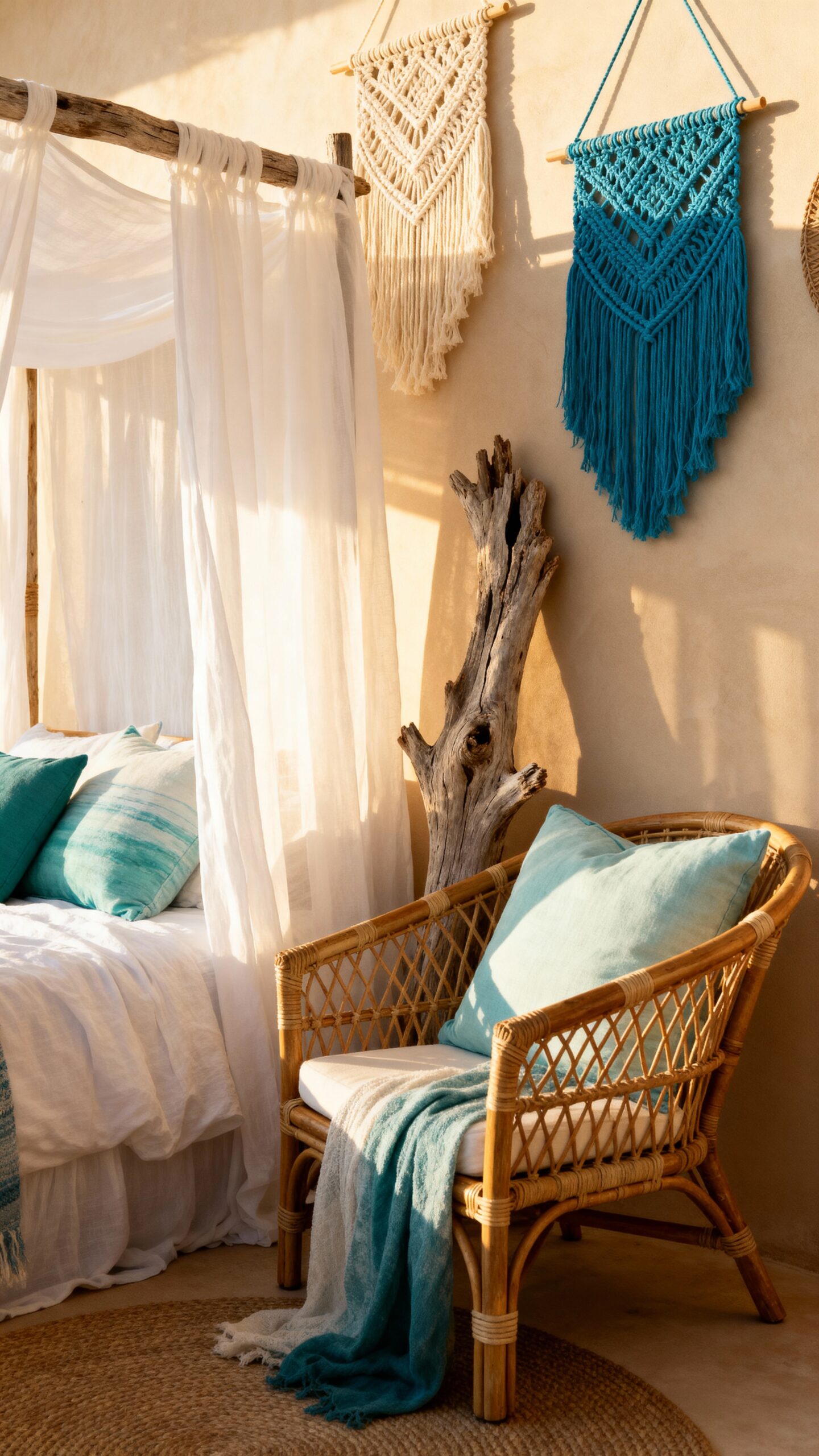 boho coastal bedroom relaxing style