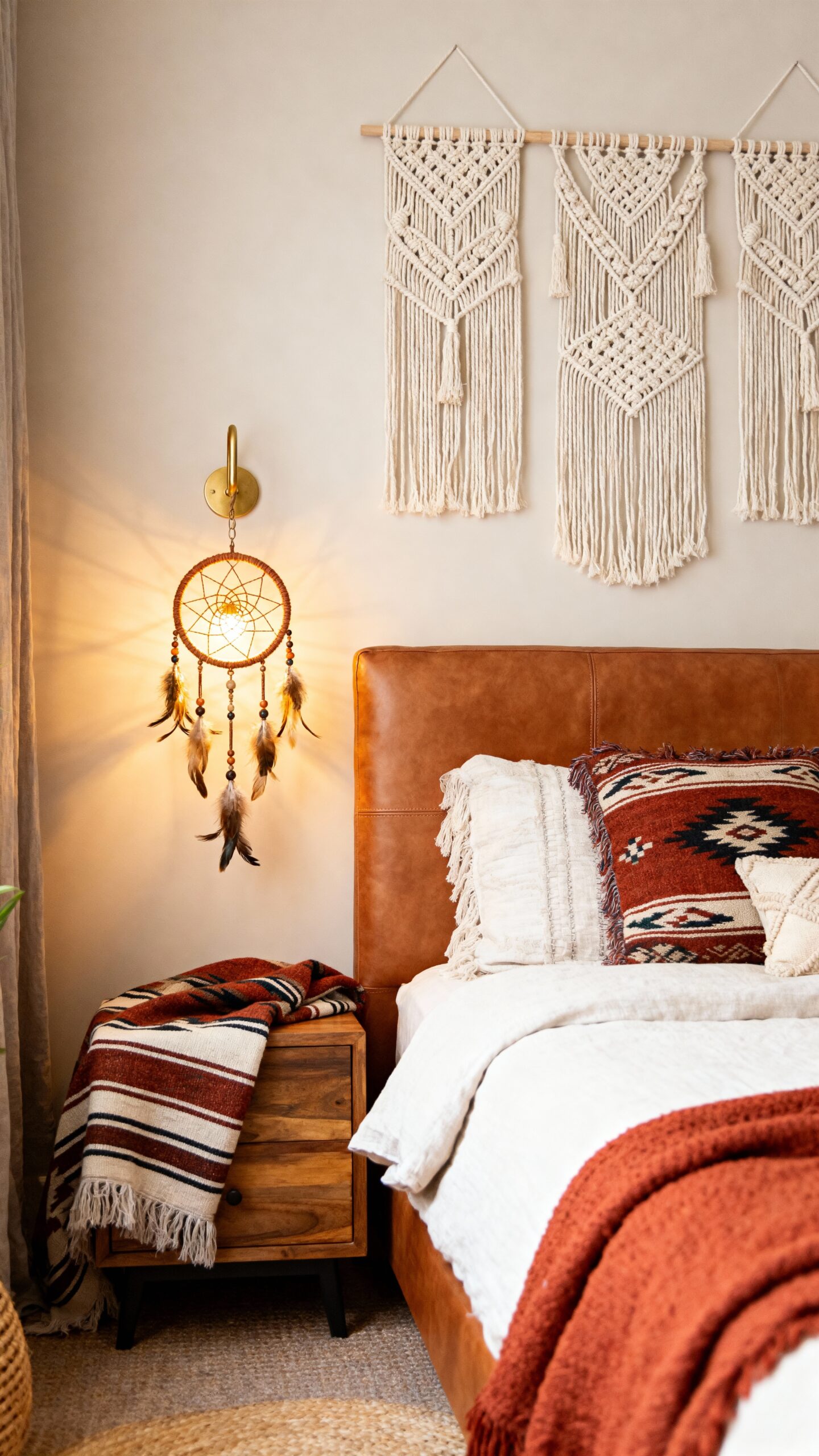 boho western macram and leather fusion