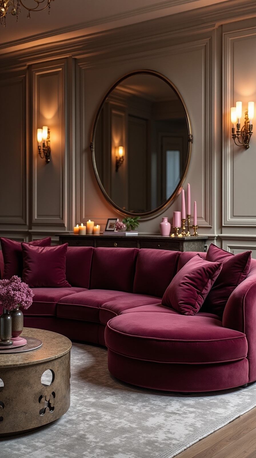 bold burgundy living room