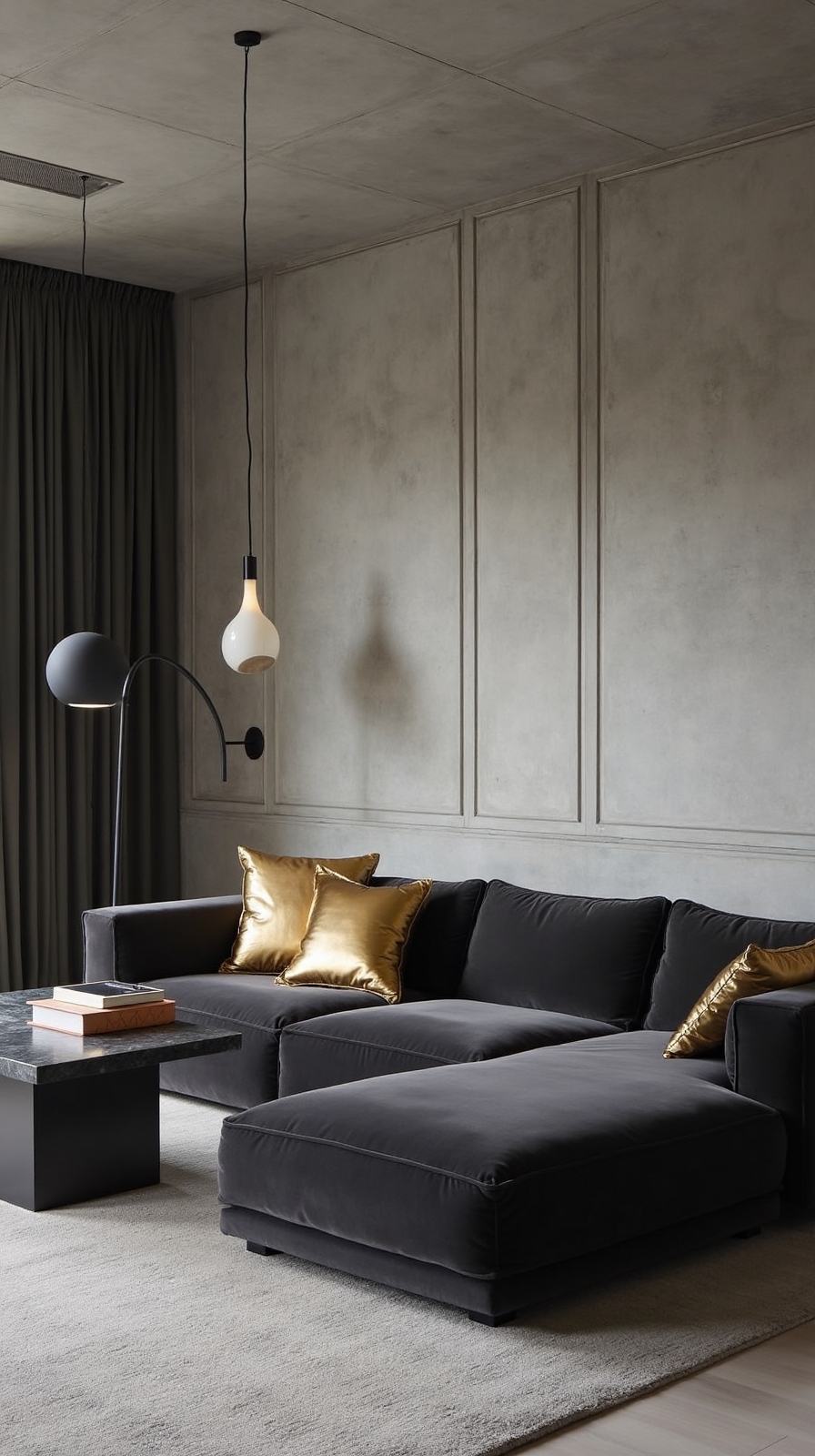 bold dark modern living