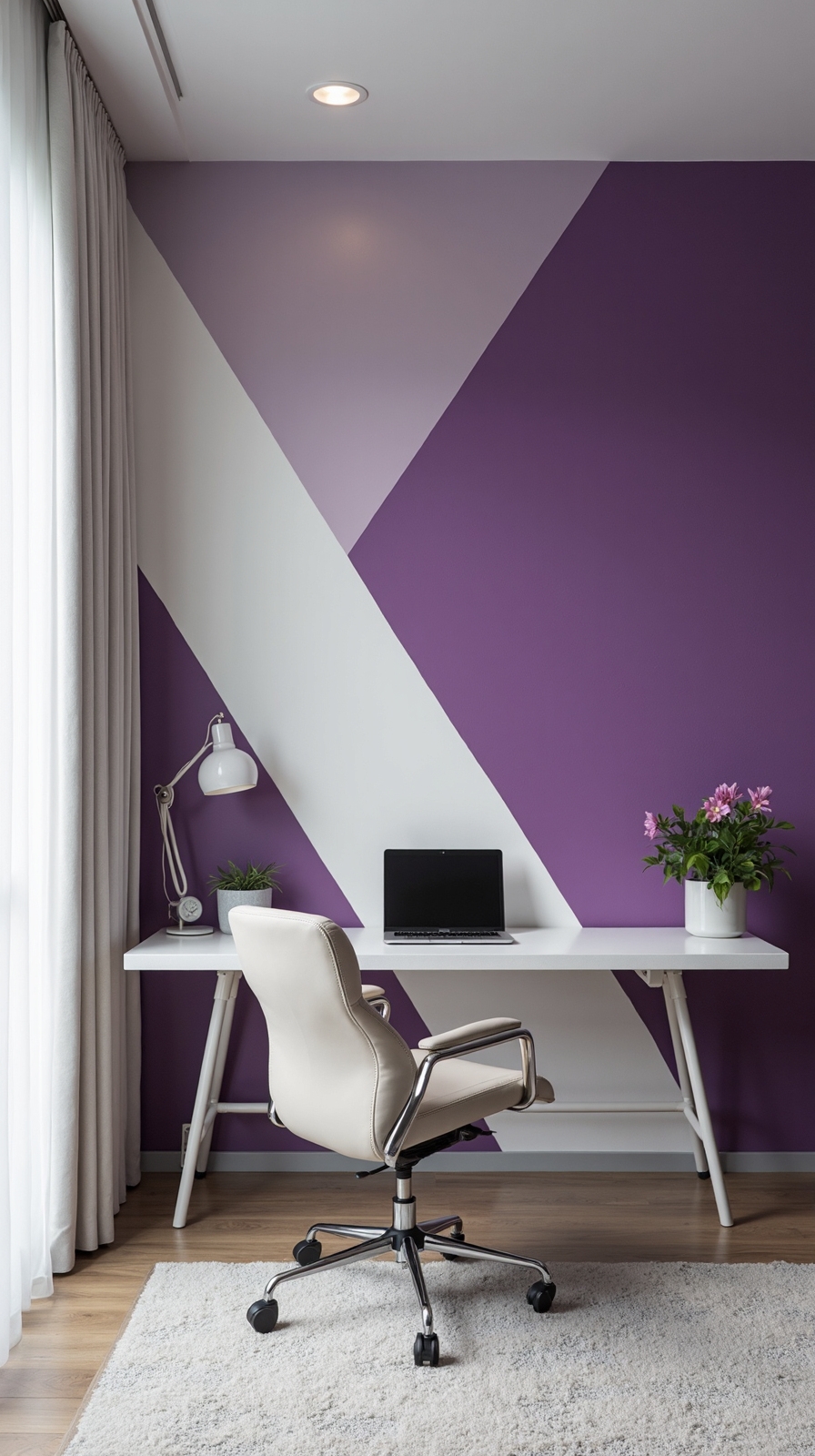 bold geometric accent wall