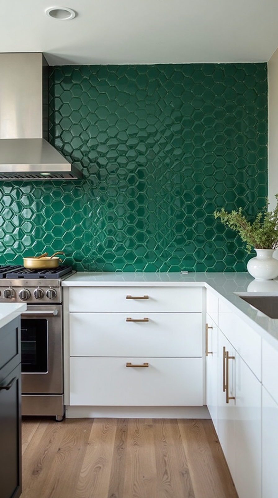 bold geometric hexagon backsplashes