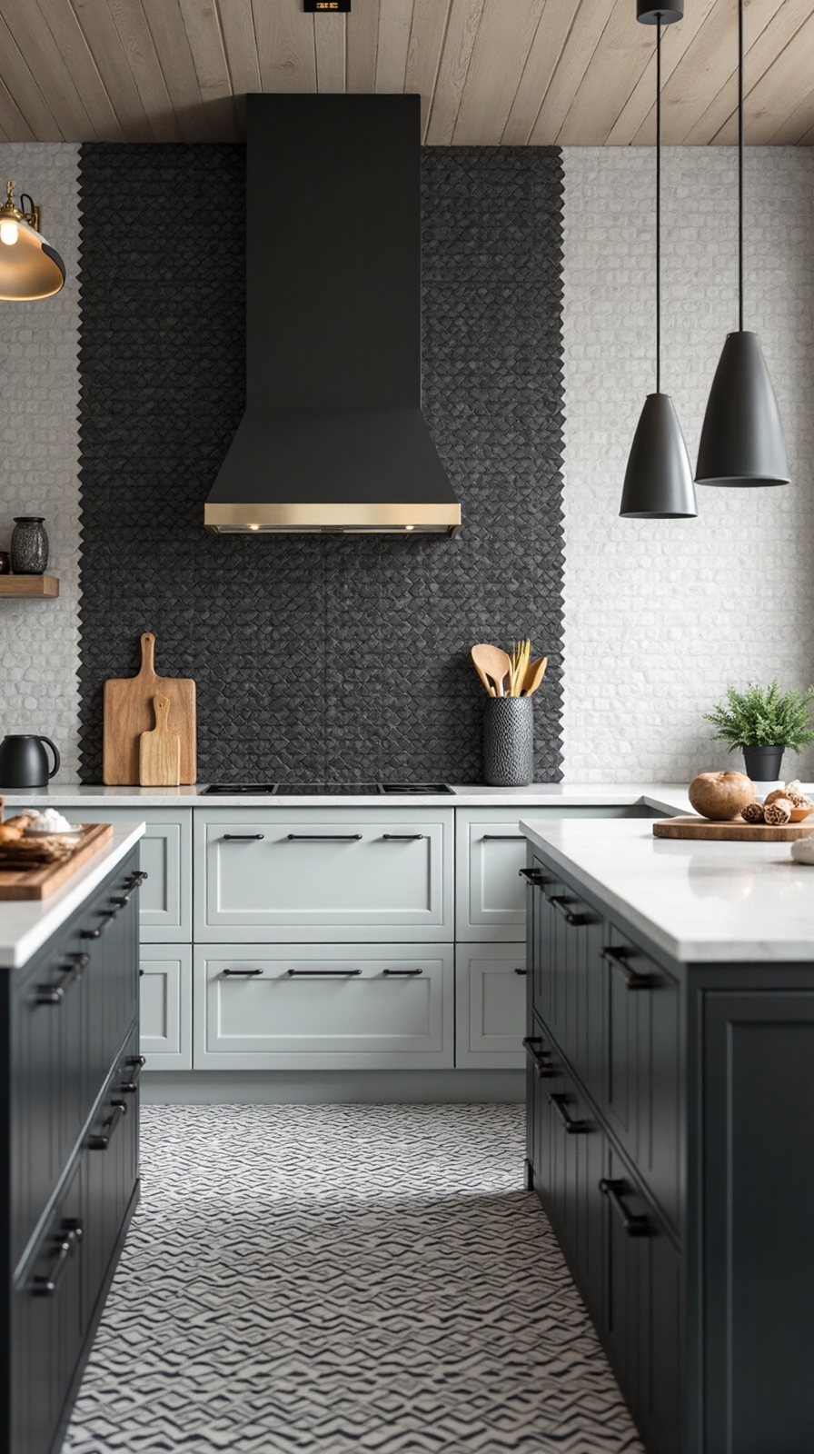 bold geometric kitchen backsplash designs