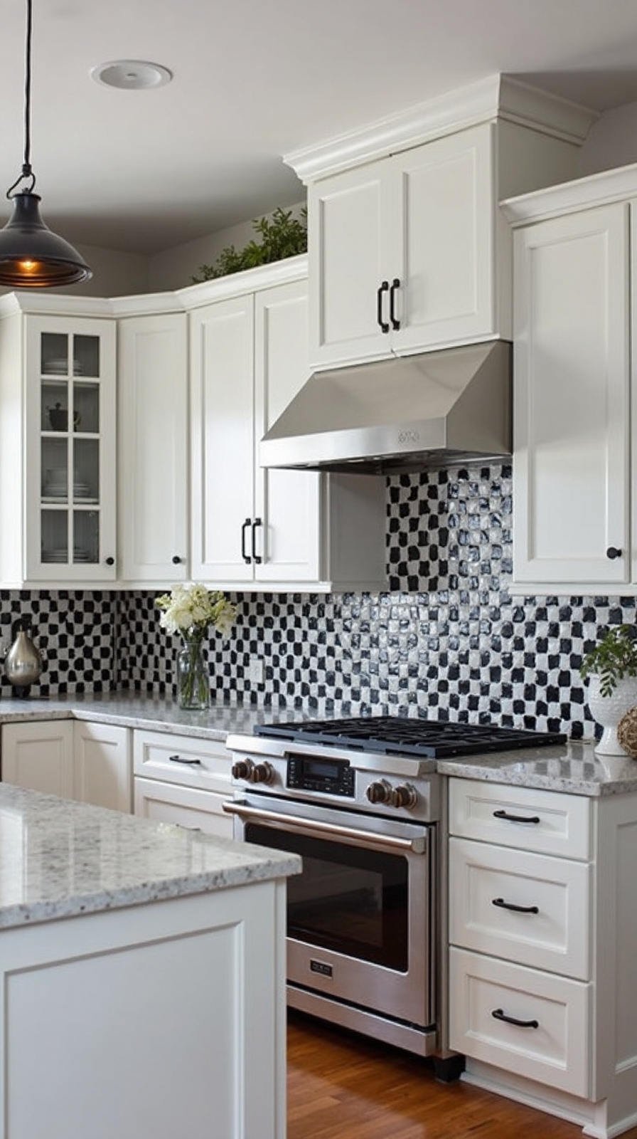 bold monochrome kitchen statement
