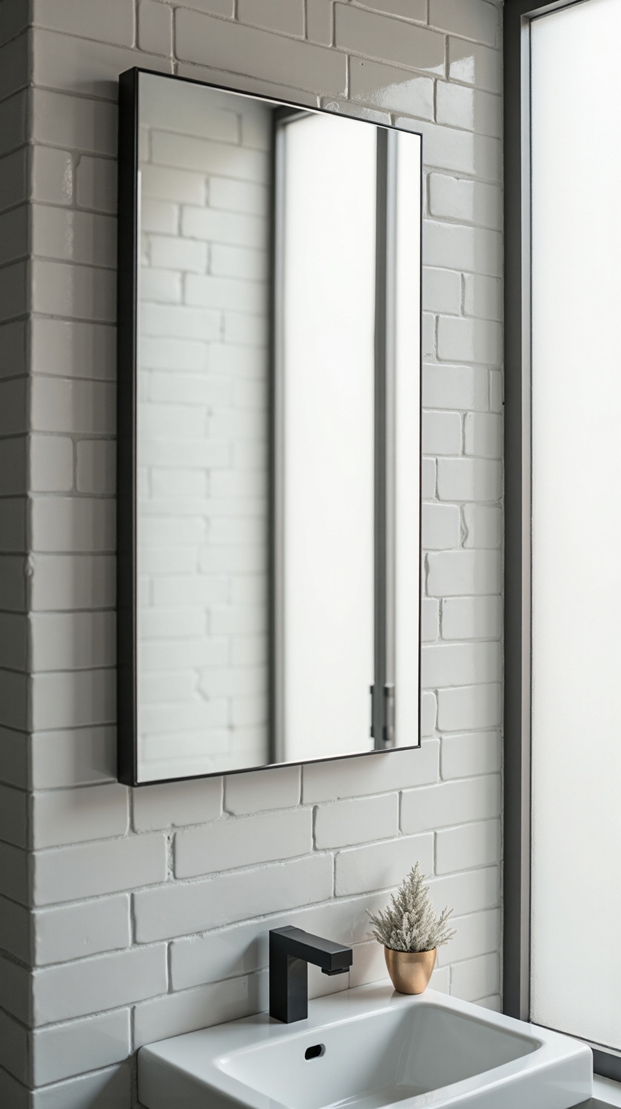 borderless expansive custom minimalist bathroom mirrors