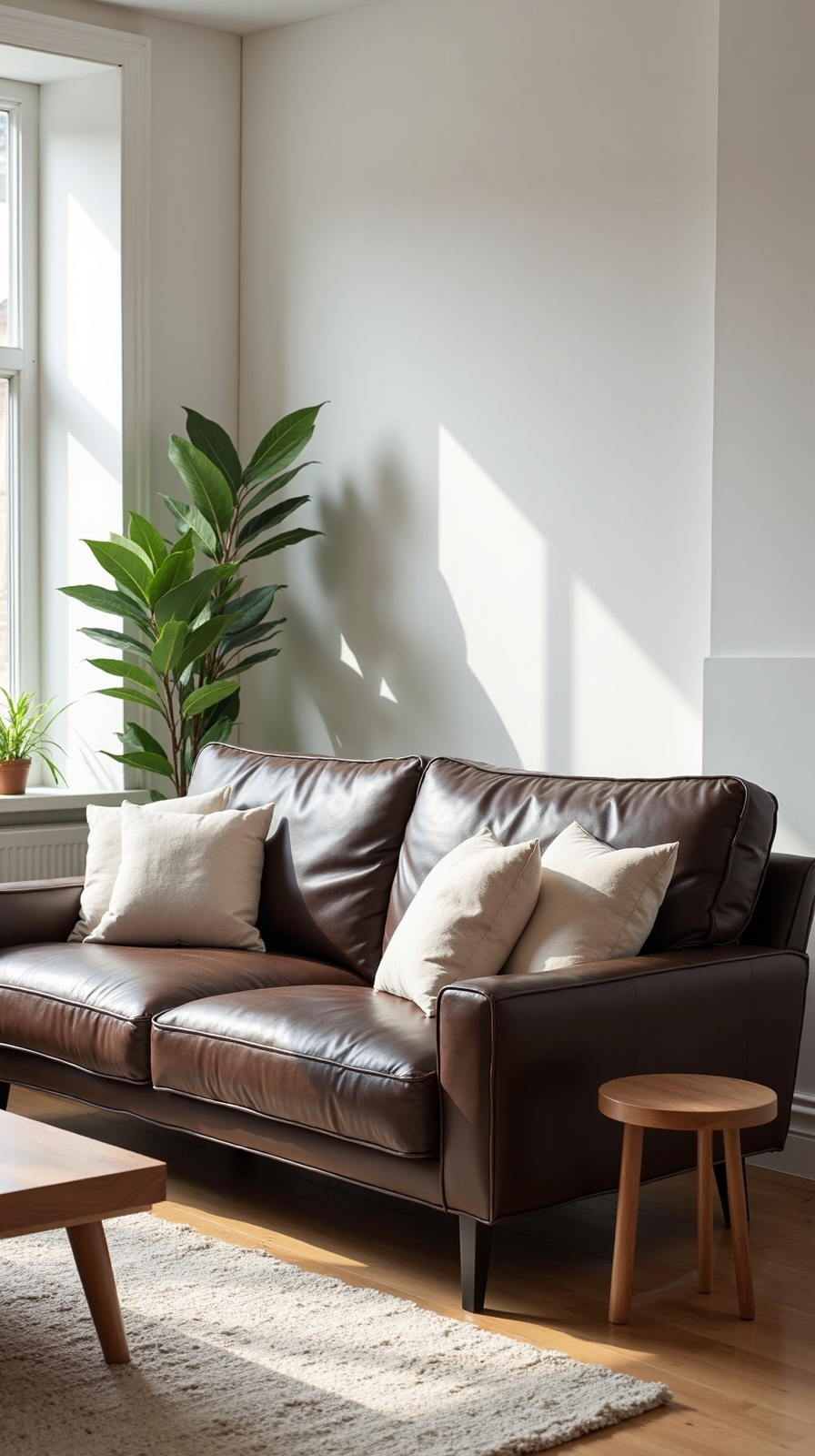 bright airy versatile brown couch