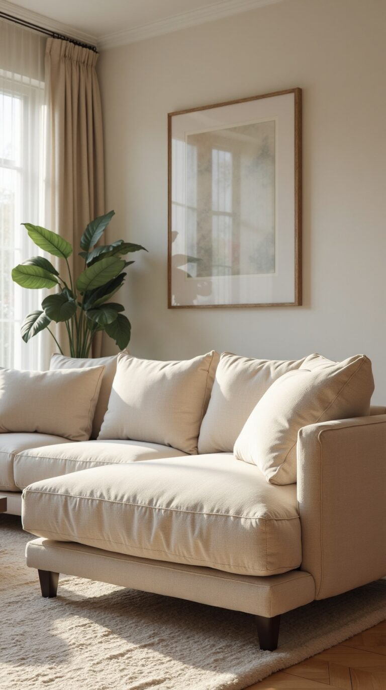 calm neutral elegant beige couch