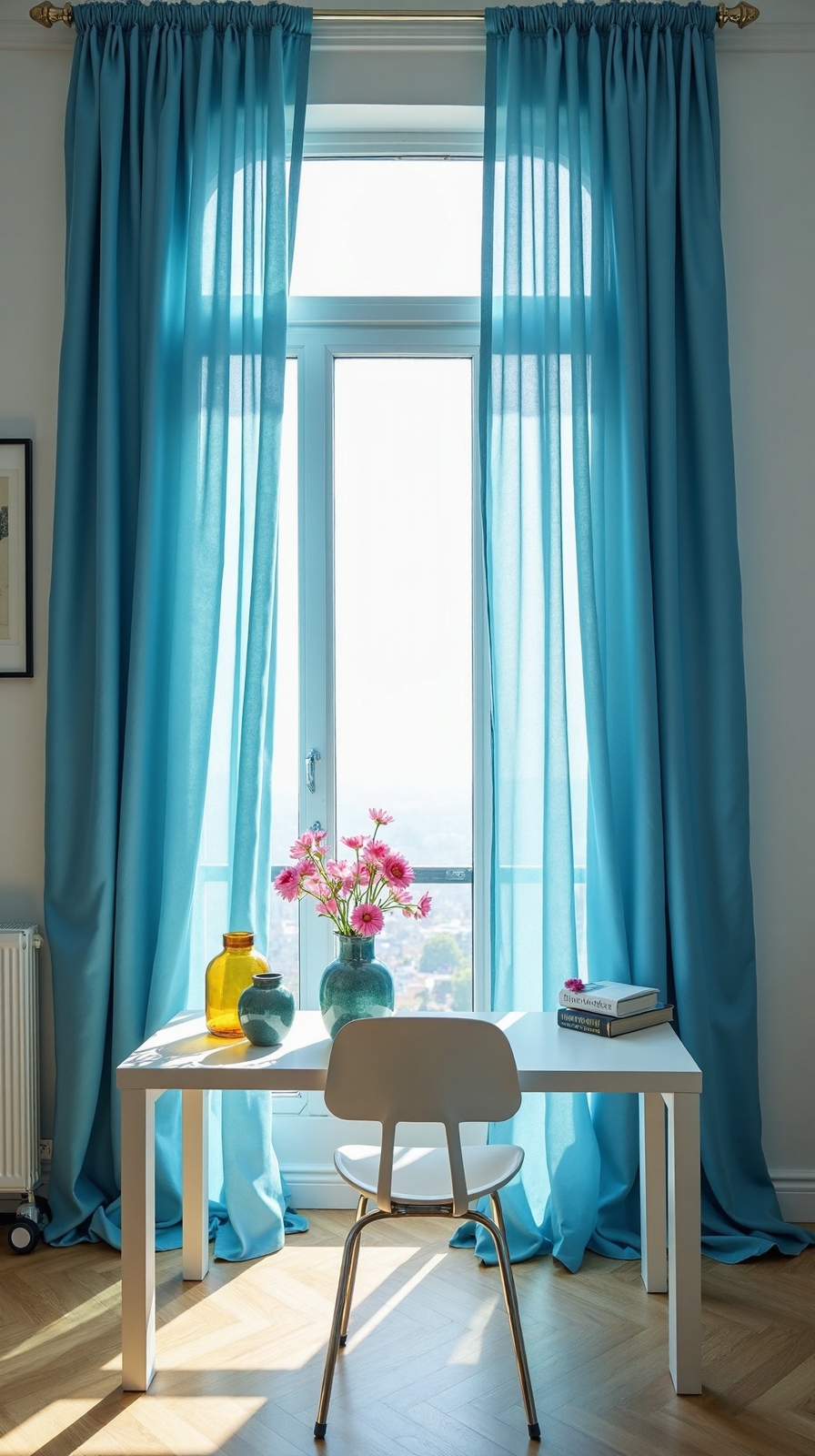 calming blue window treatments maximize productivity