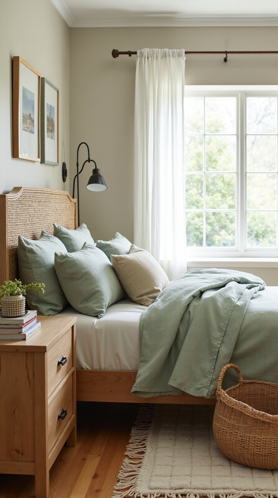 calming natural wood sage green harmony