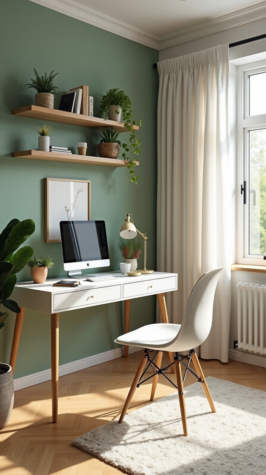 calming sage green for focused workspace