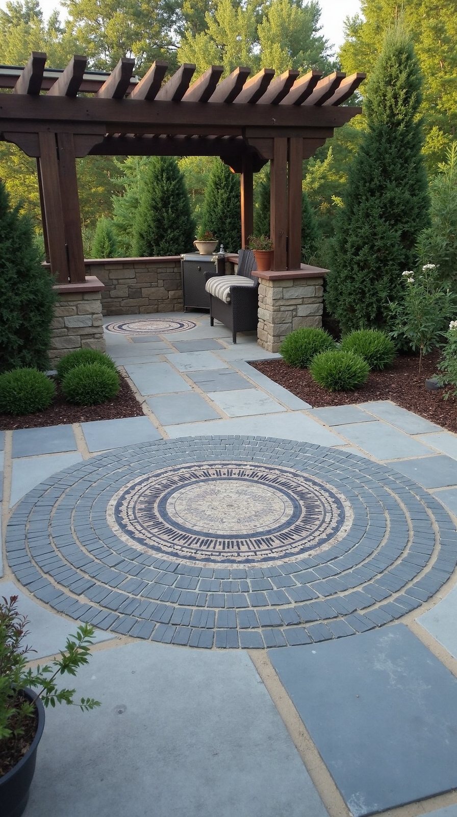 captivating circular slate centerpiece focal point