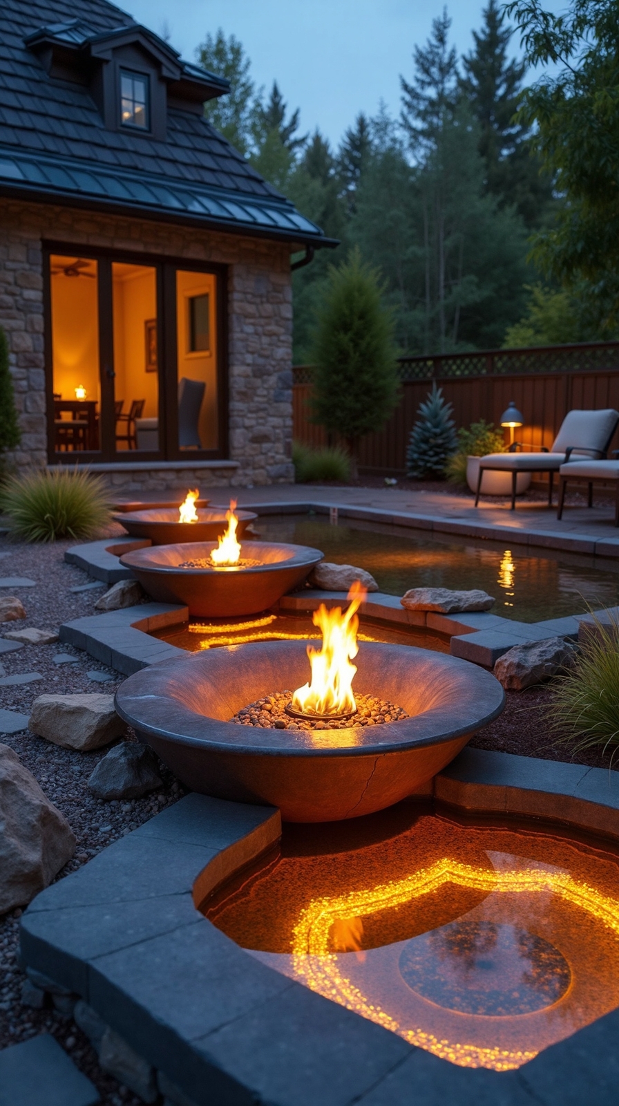 captivating fire water fusion with lighting