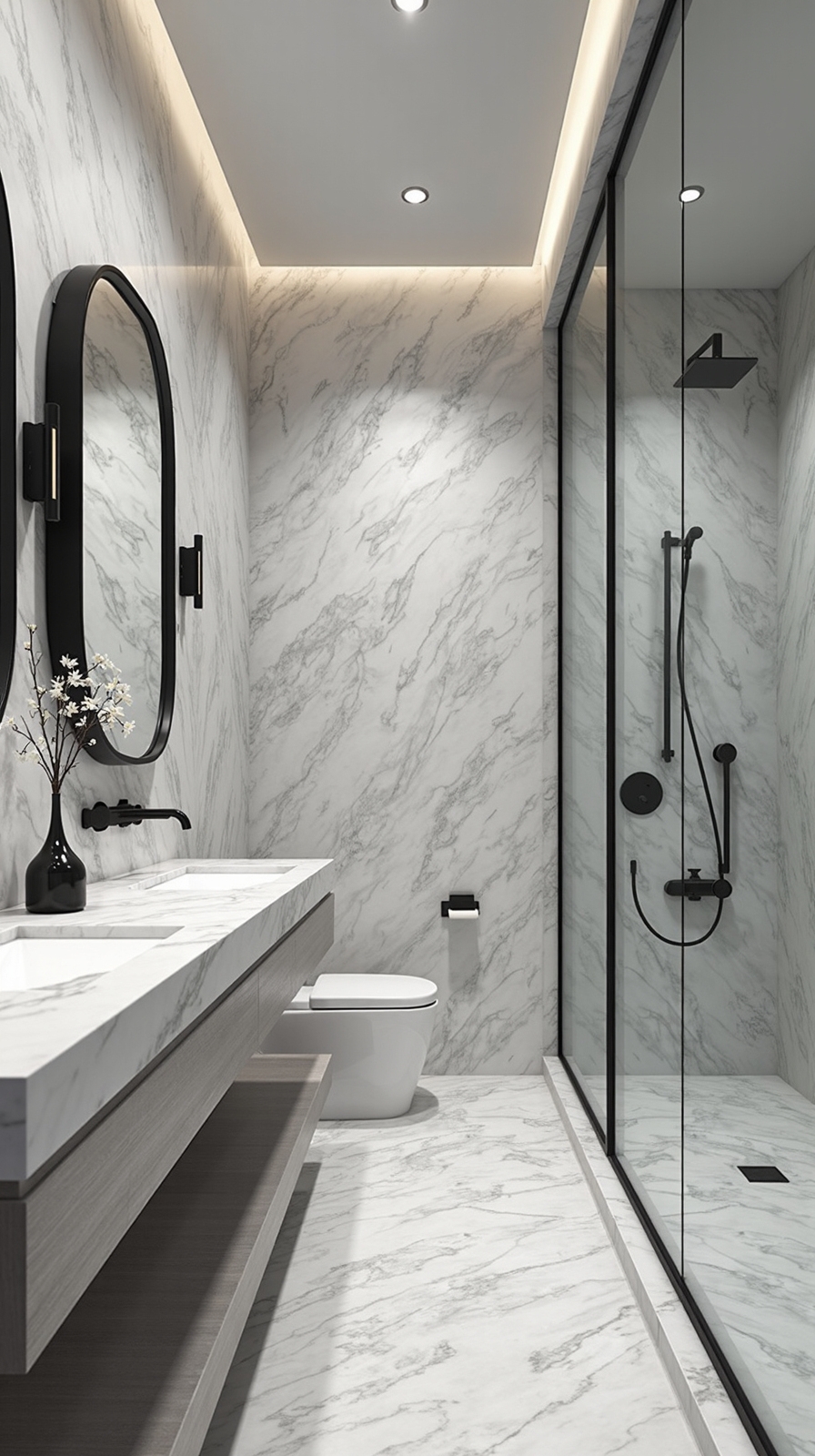 captivating geometric tile mirror design