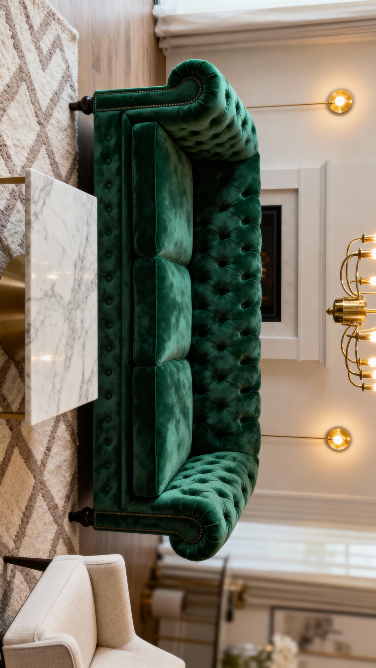 carefully curated statement furniture transforms small space