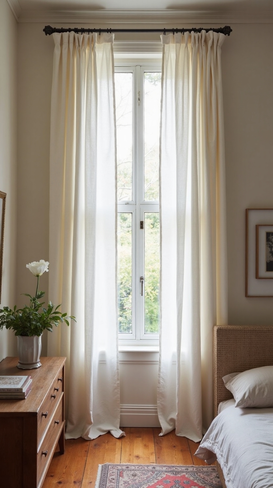 ceiling mounted curtains heighten visual perception