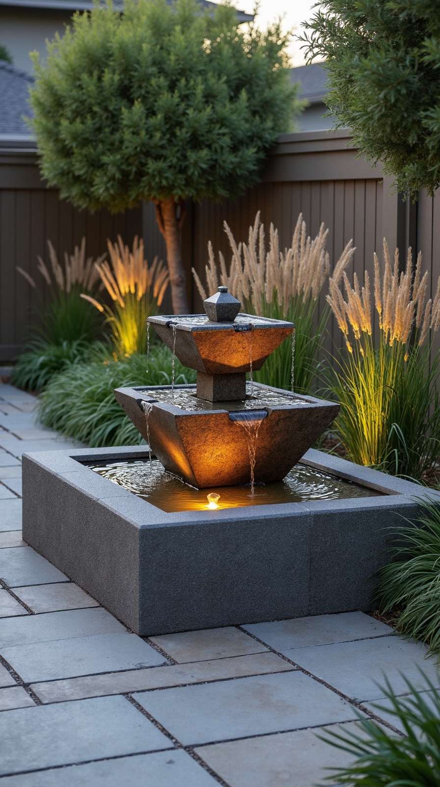 centerpiece corner water feature placement