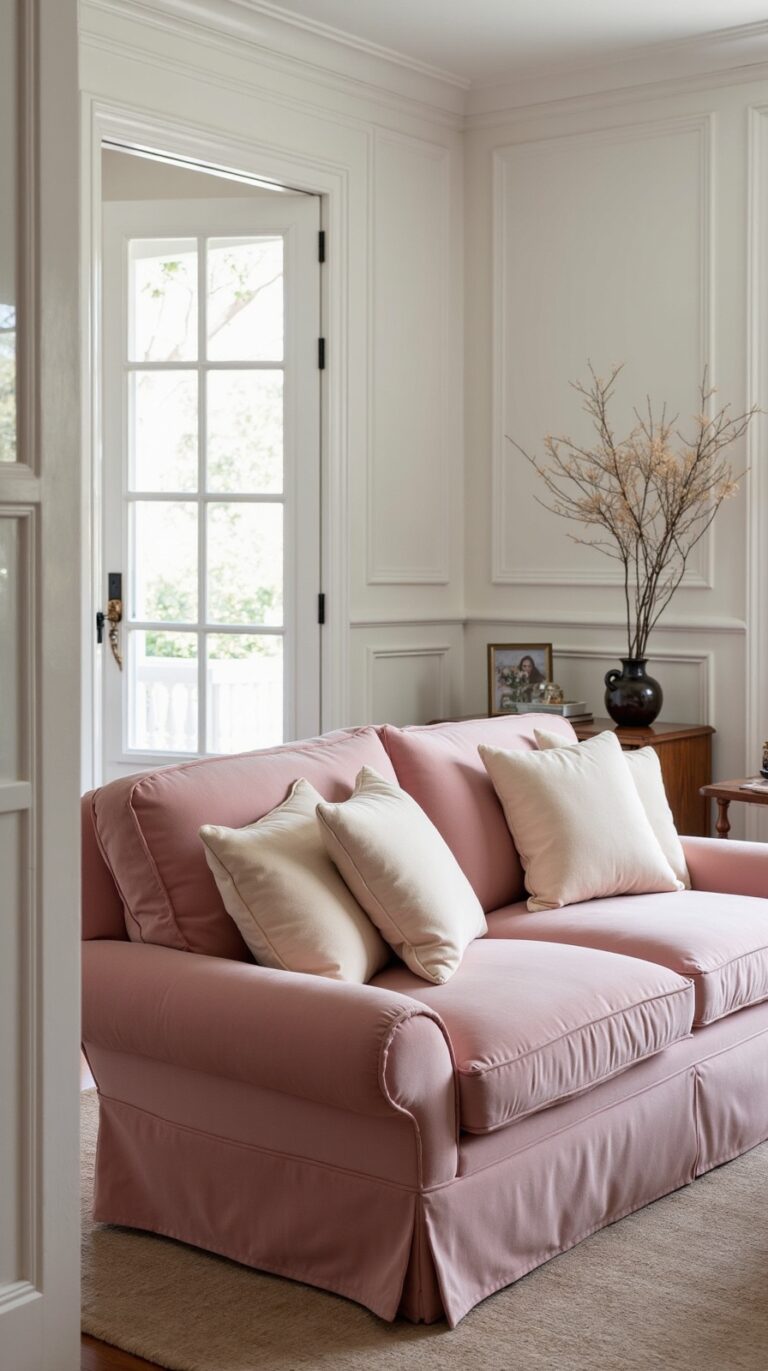 charming pink couch feminine