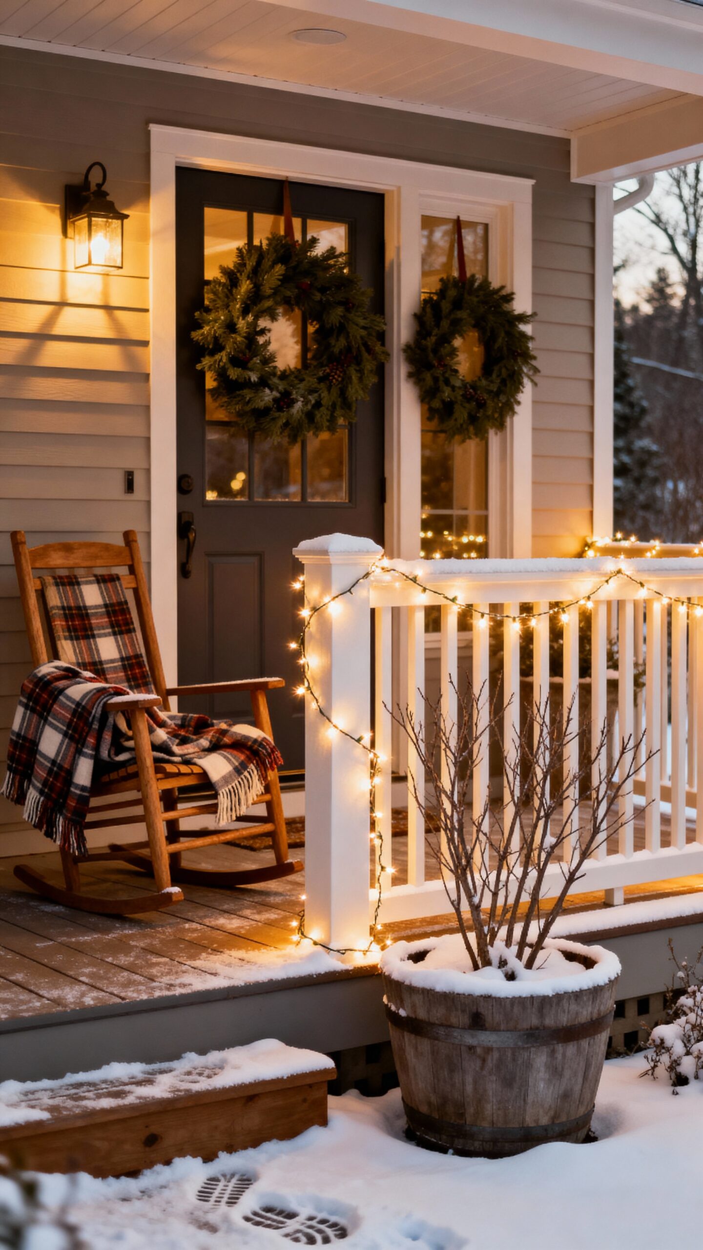 charming winter porch decor inviting