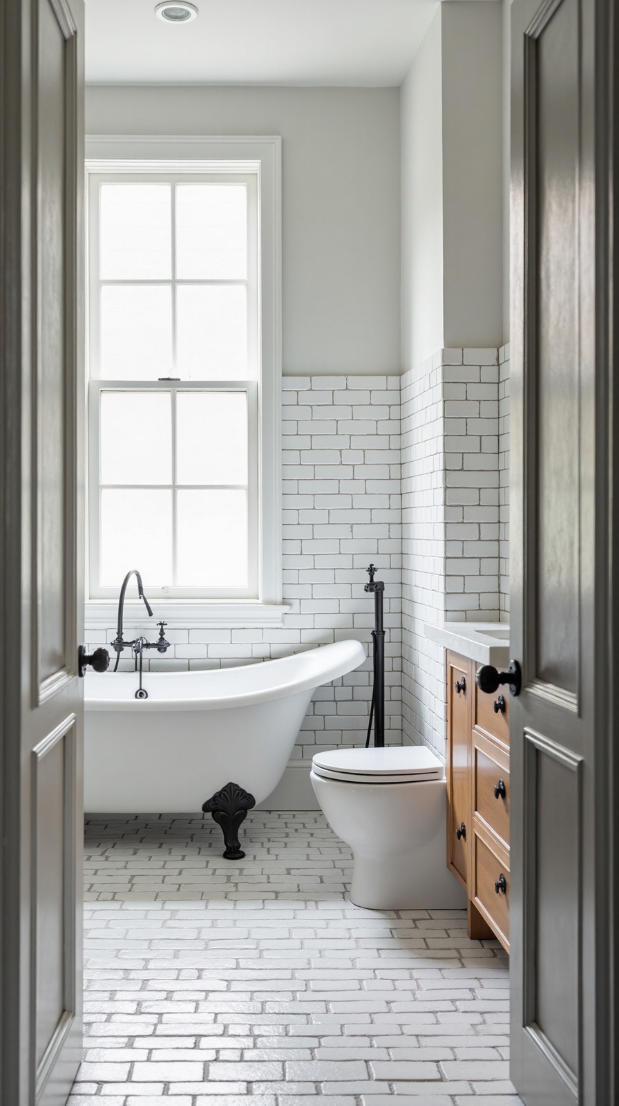 classic subway tile flooring