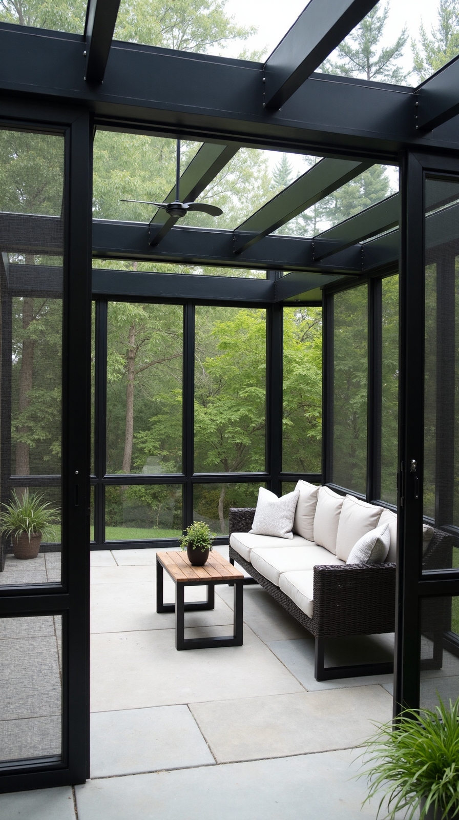 clean minimal functional patio