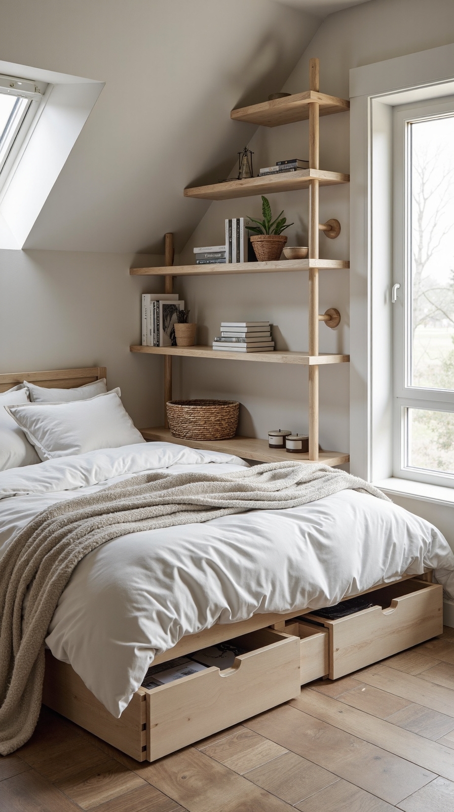 clever storage under sloped ceilings