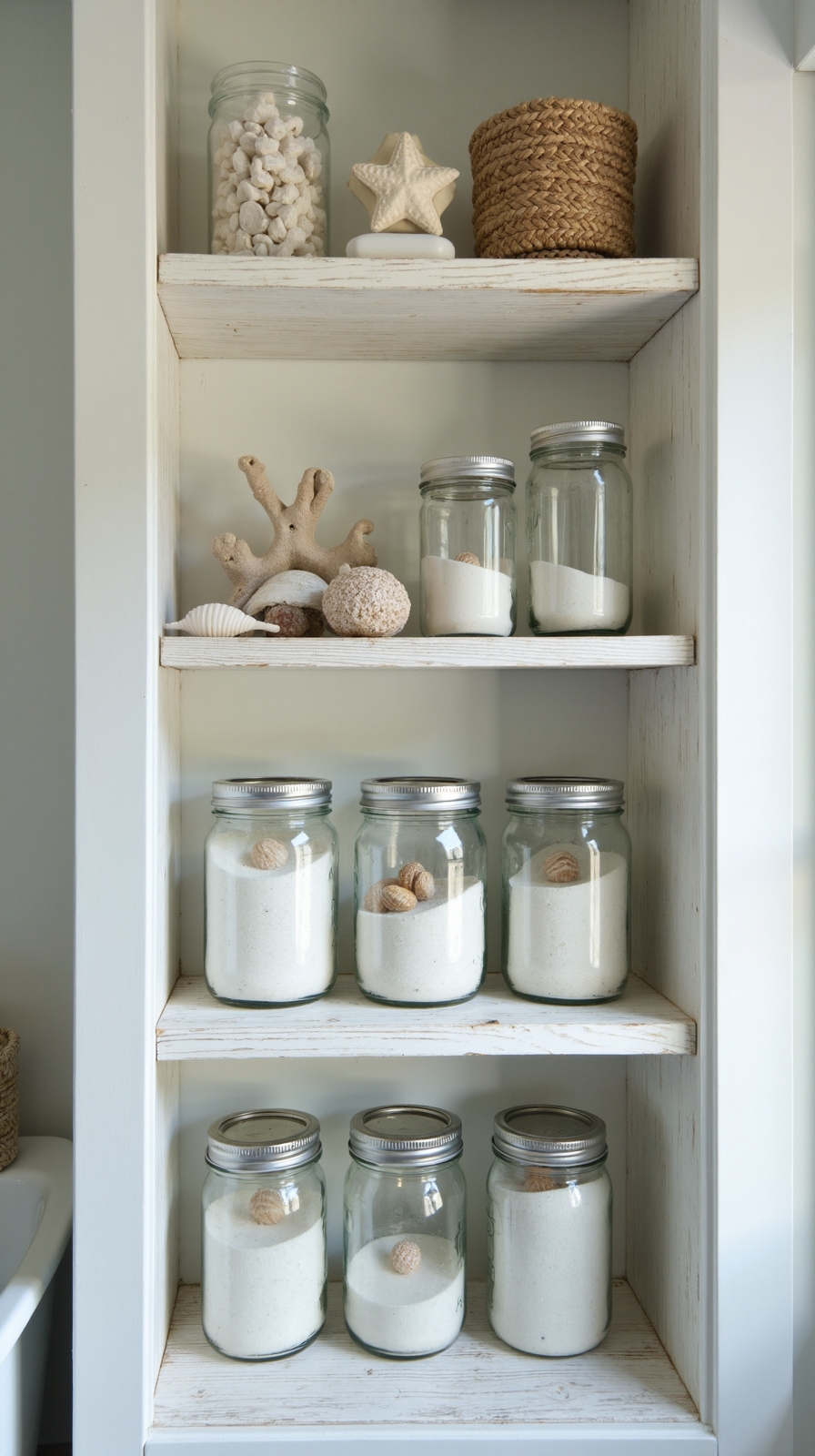 coastal decor with beach treasures