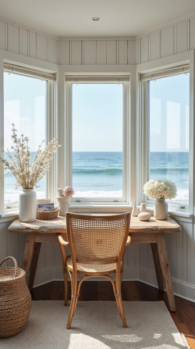 coastal home office beachy aesthetics