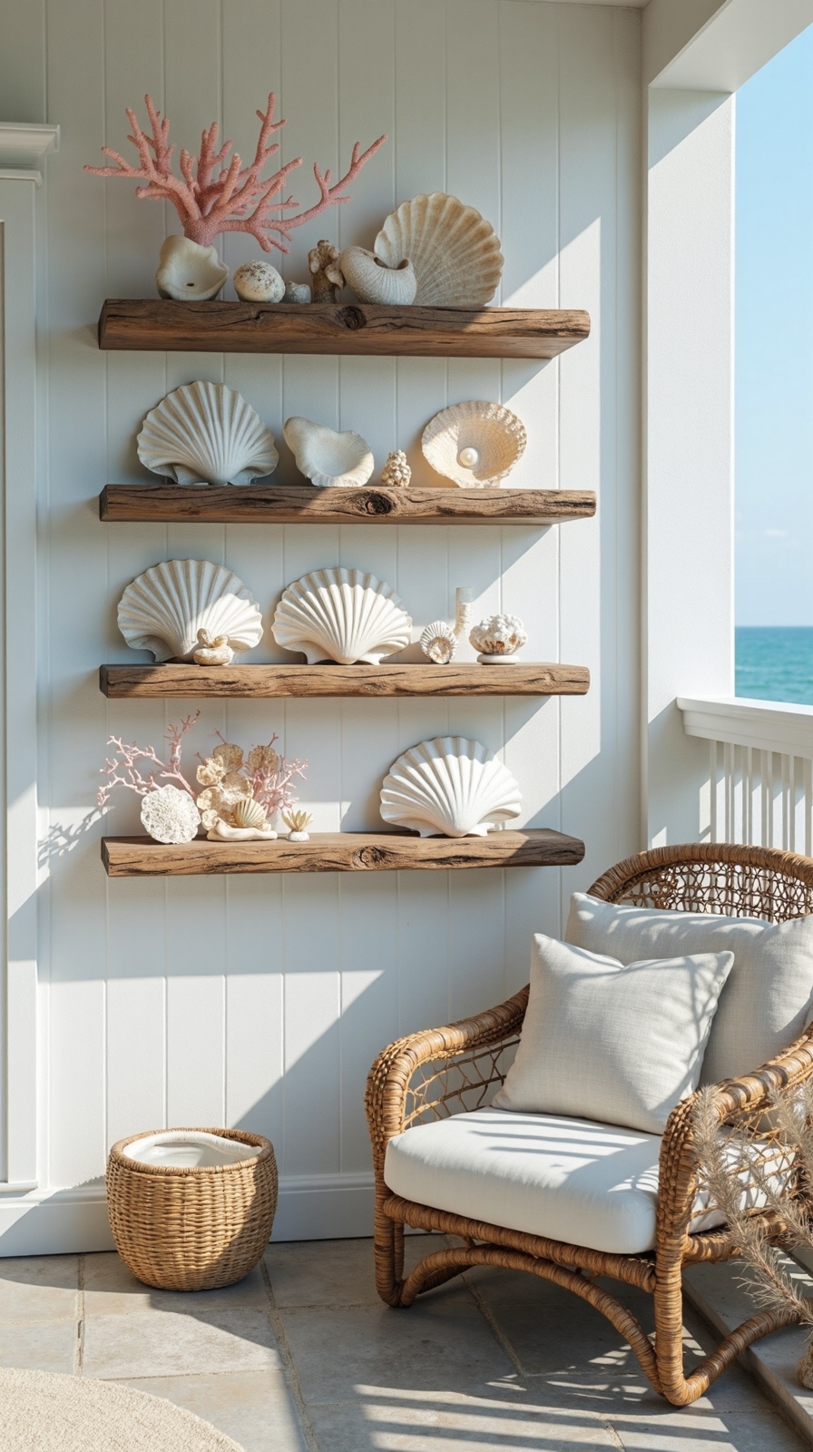coastal inspired natural decorative accents