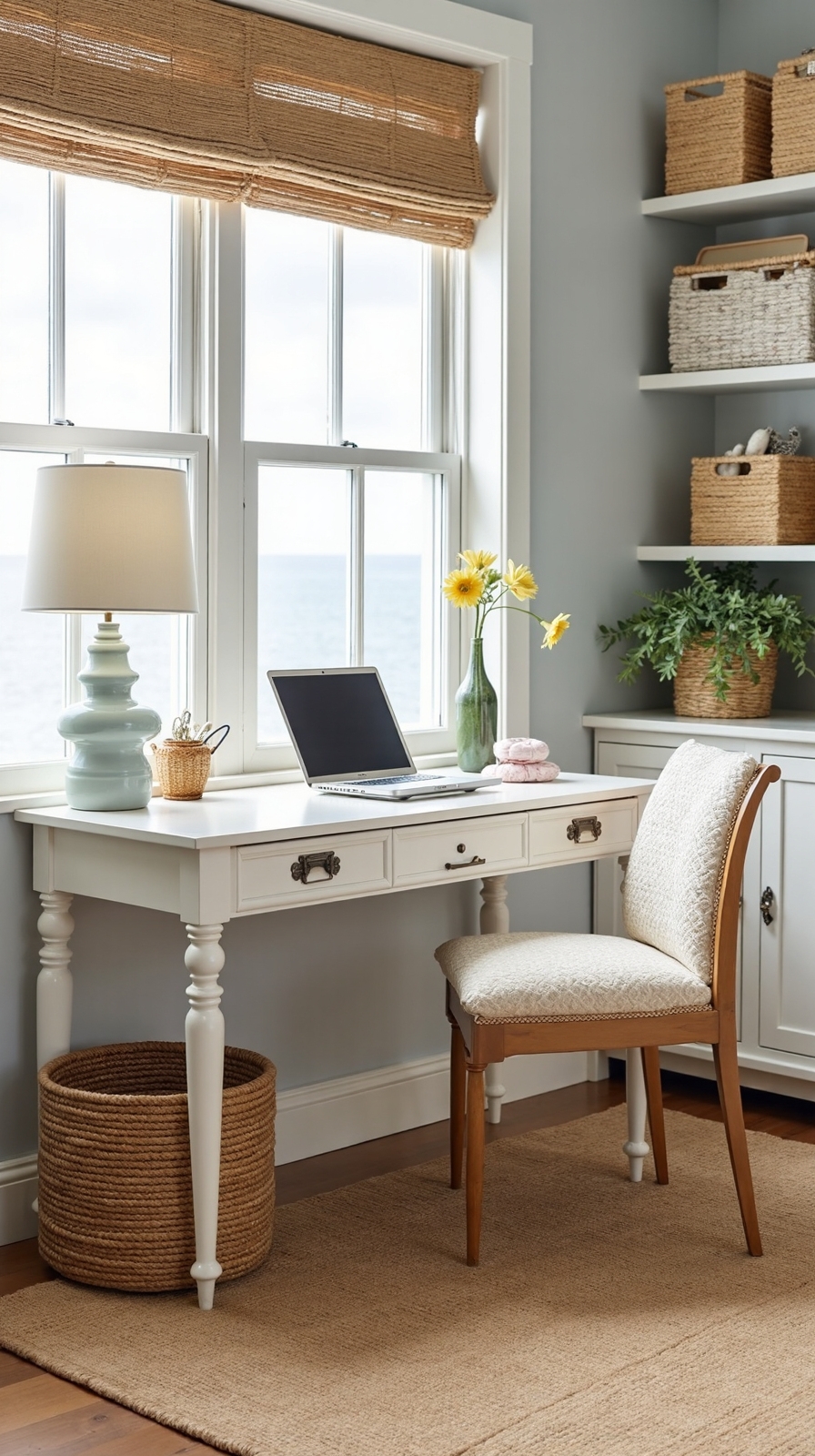 coastal workspace with natural textures