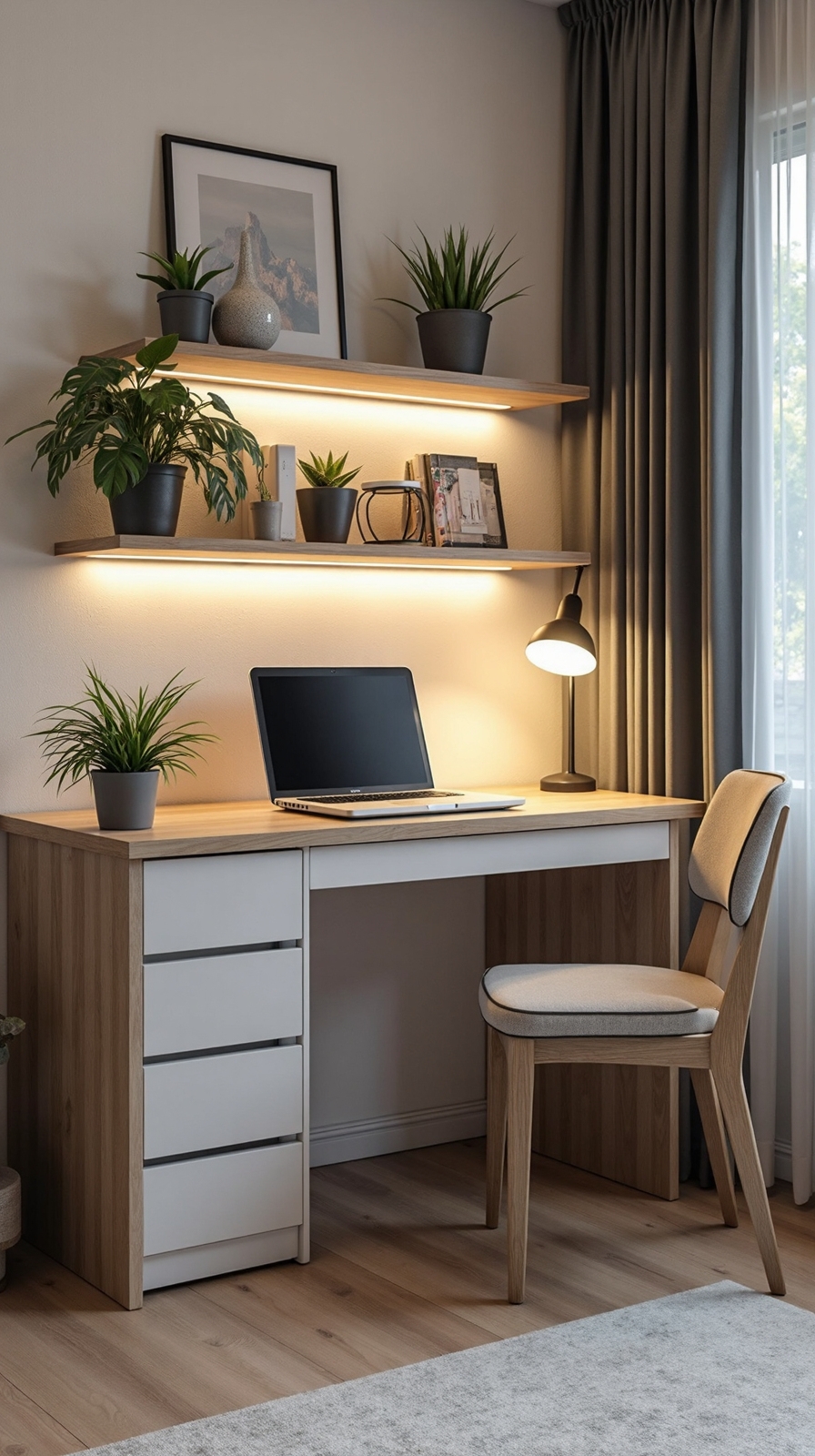 cohesive corner workspace decor integration