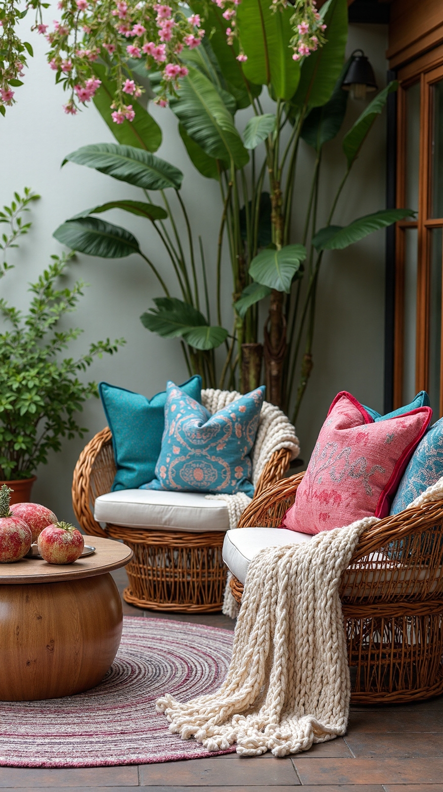 colorful boho outdoor oasis