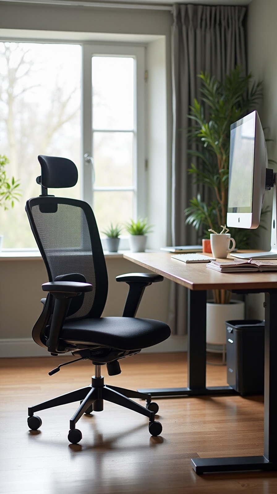 comfortable ergonomic wellness focused home office