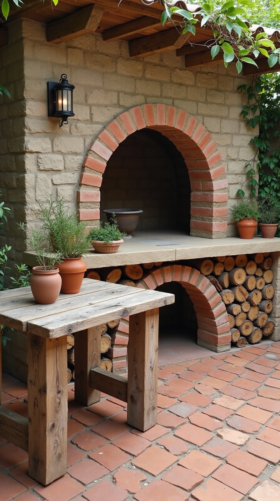 communal outdoor cooking station centerpiece