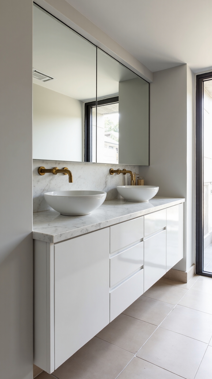 compact efficient customizable harmonious vanities