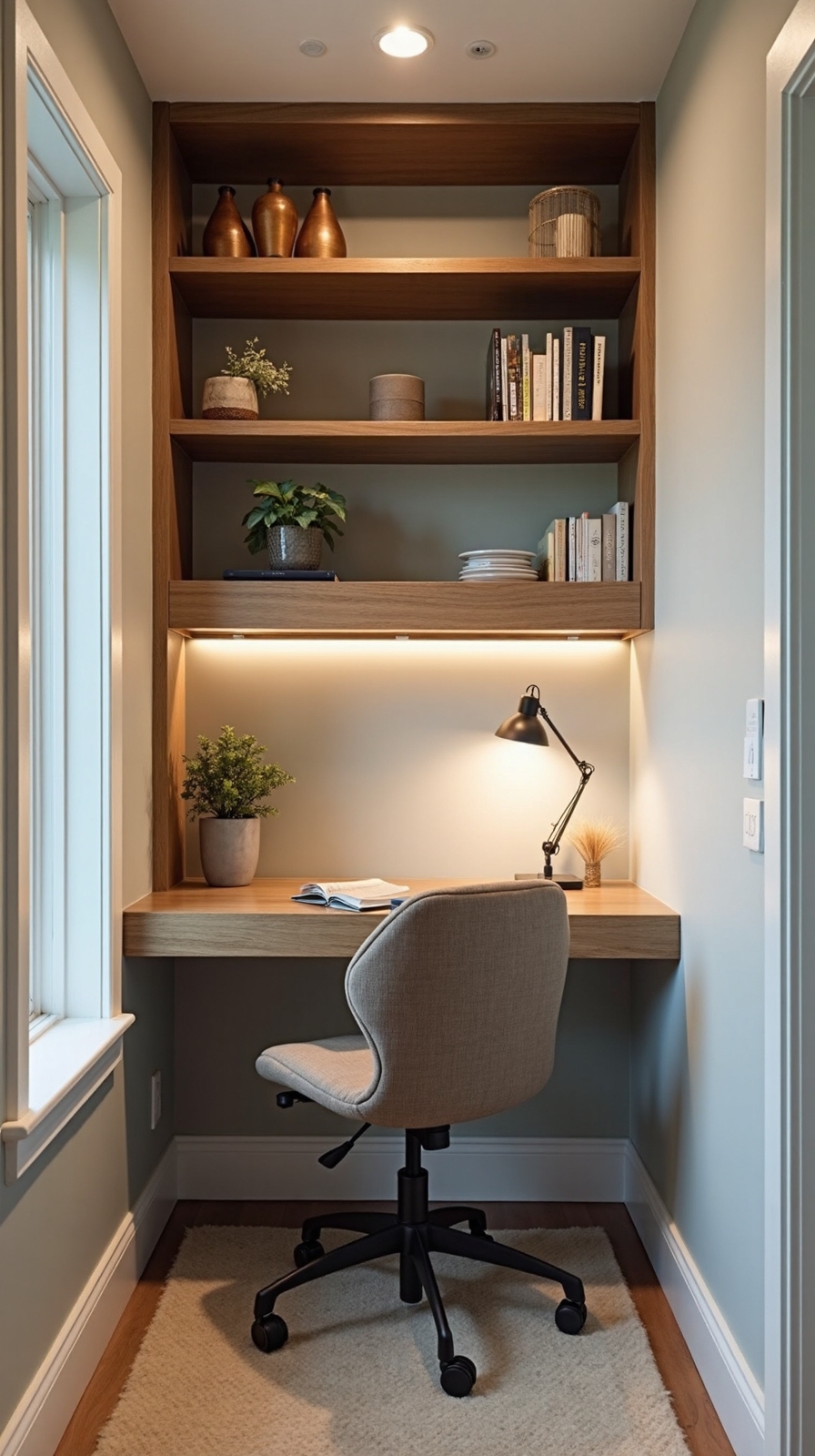 compact efficient organized hallway office