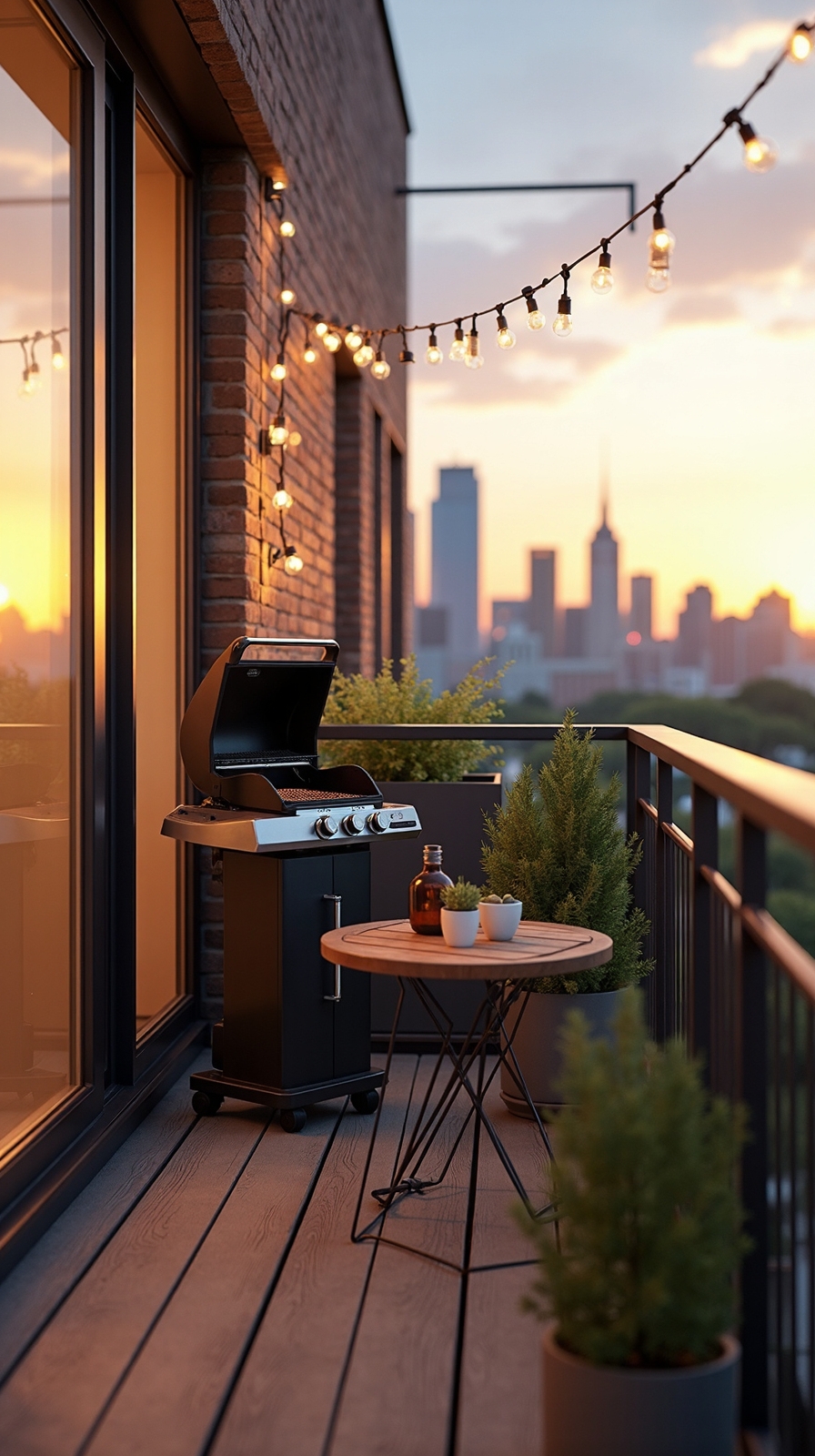 compact grilling corner for balconies