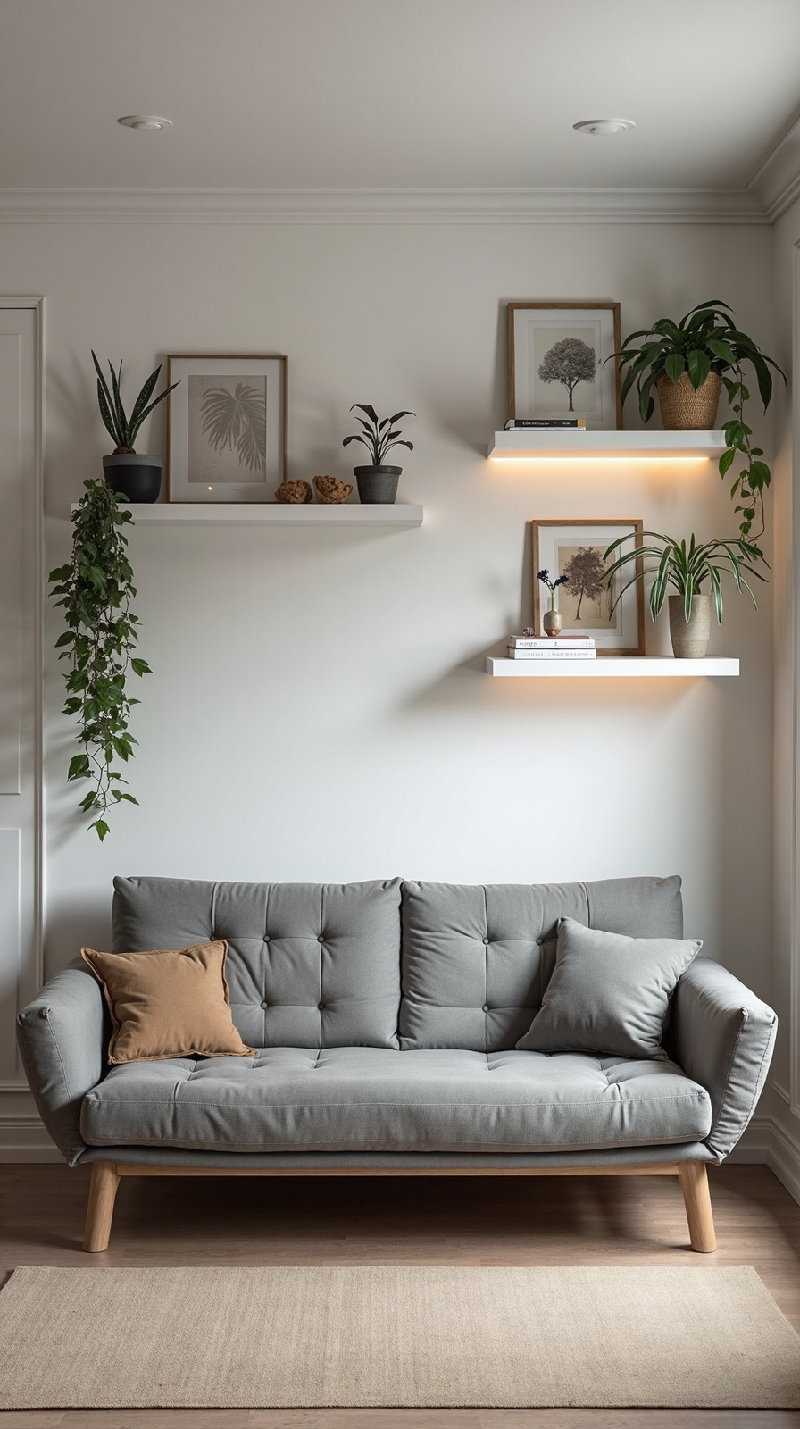 compact maximization via wall mounted storage