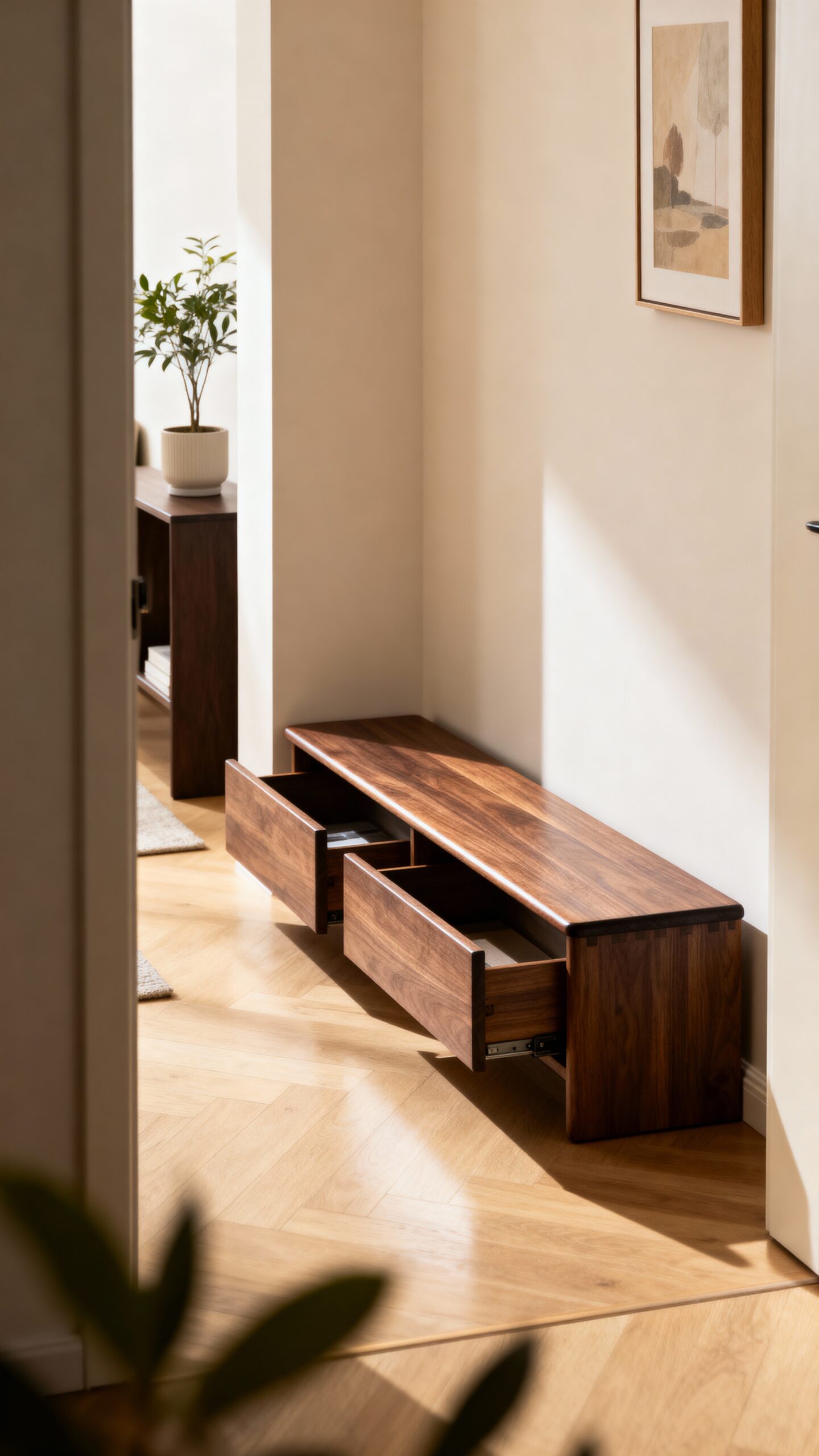 compact multifunctional storage bench solution