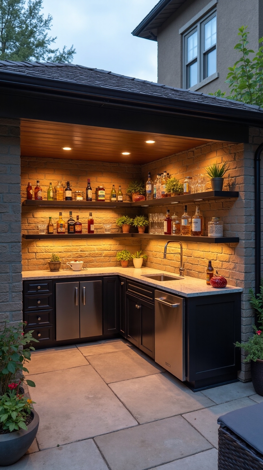 compact outdoor corner bar solutions