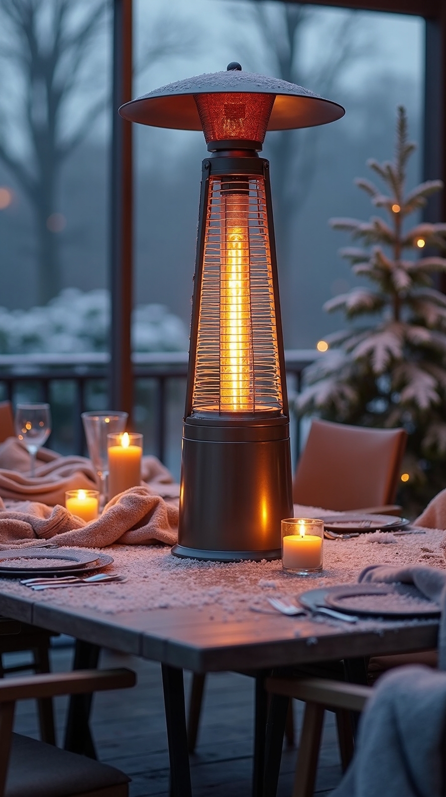compact portable flexible patio warmth