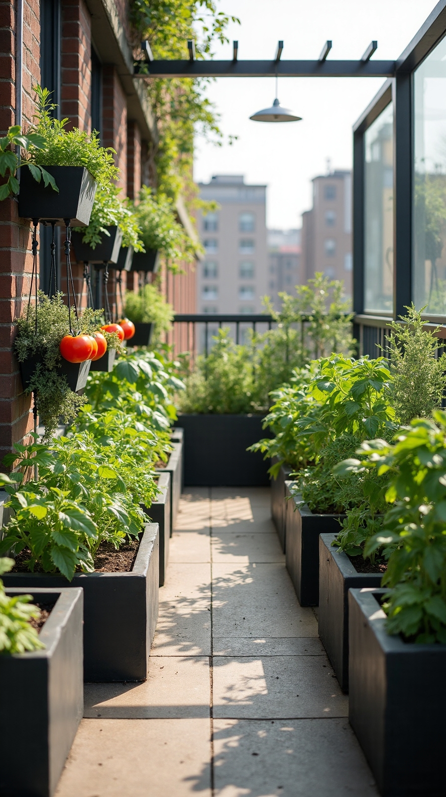 compact urban terrace food gardening