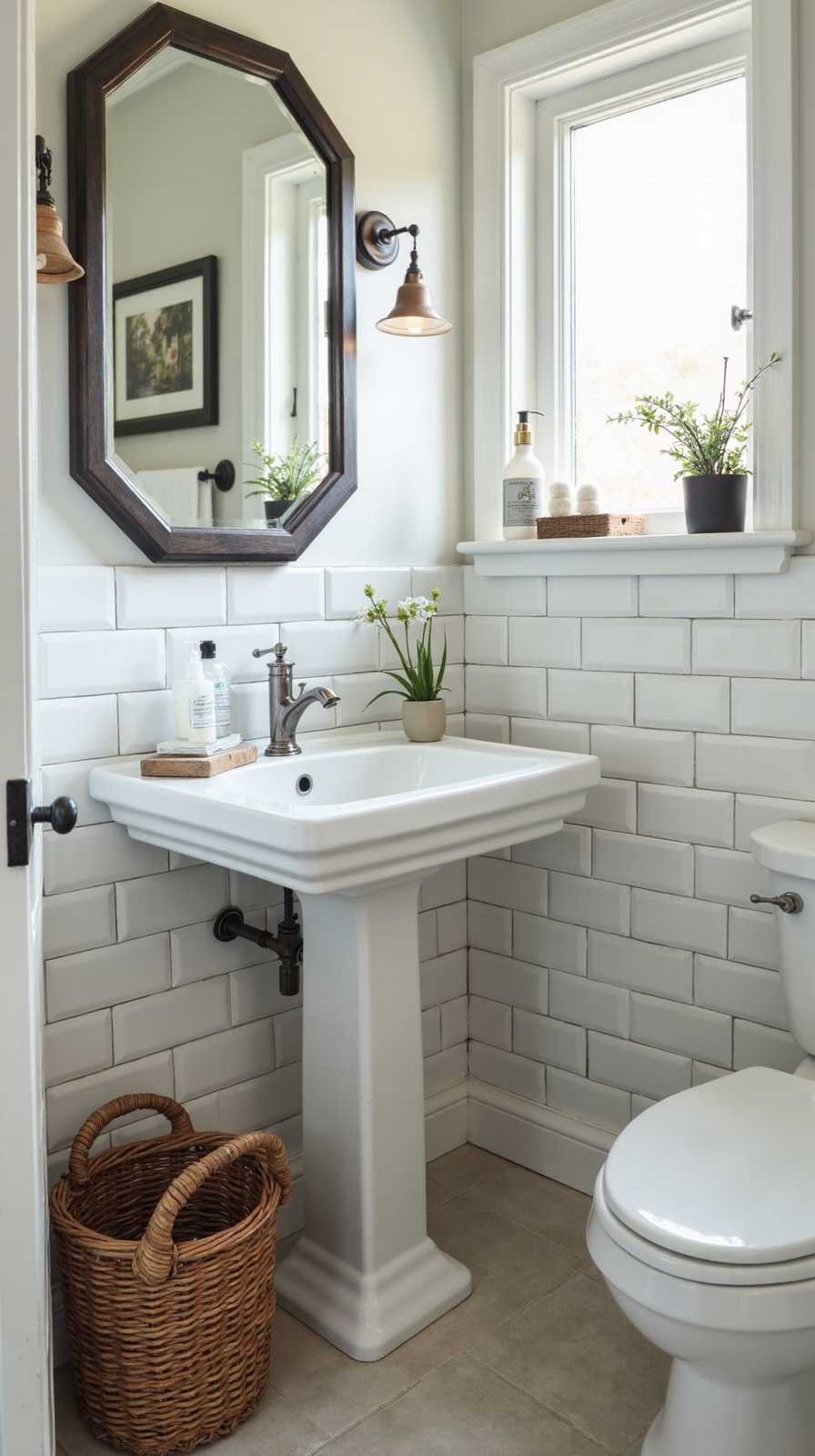 conceal hidden storage beneath pedestal sink